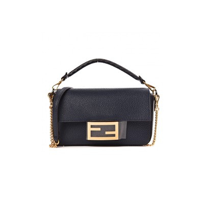 FENDI CUOIO ROMANO MINI BAGUETTE INDACO (20*11*5cm)